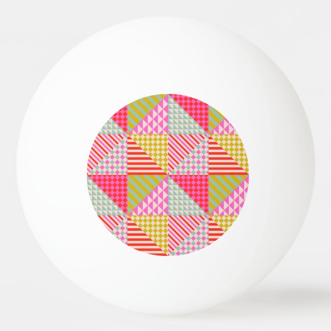 Colourful Patchwork Table Tennis Ping Pong Balls (Front)