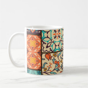 Colourful Patchwork Tile: Islamic Majolica Motifs Coffee Mug