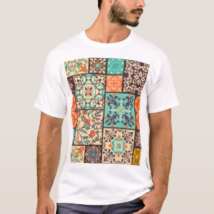 Colourful Patchwork Tile: Islamic Majolica Motifs T-Shirt