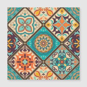 Colourful patchwork tile: Islamic motifs.
