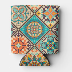 Colourful patchwork tile: Islamic motifs. Can Cooler