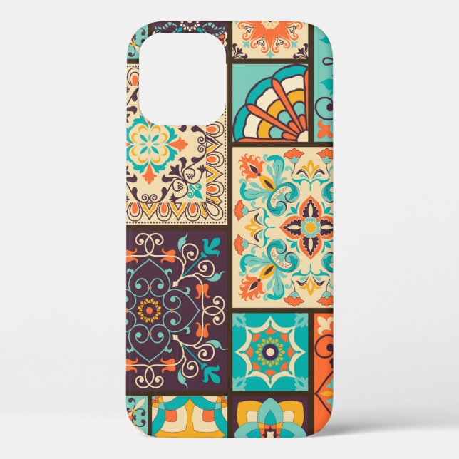 Colourful patchwork tile: Islamic motifs. Case-Mate iPhone Case (Back)