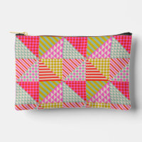 Colourful Patchwork Zipper Pouch | Makeup Bag