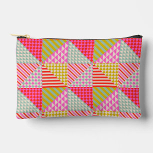 Colourful Patchwork Zipper Pouch Makeup Bag