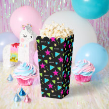 Colourful Pattern 90s Retro Birthday Party Popcorn