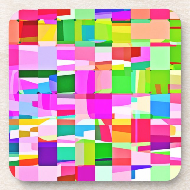 Colourful Pattern Art Coaster (Front)