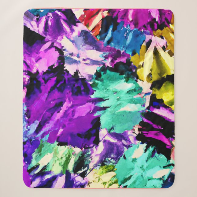 Colourful Pattern Artwork Sherpa Blanket (Front)