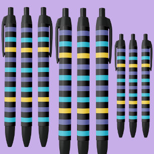 Colourful Pattern Back To School Black Ink Pen