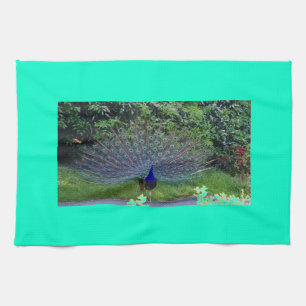 Colourful Pattern Bird Peacock Art Indian Destiny Tea Towel