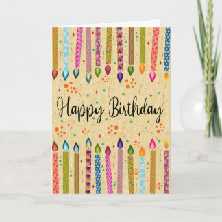 Colourful Pattern Birthday Candles for Anyone Card