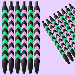 Colourful Pattern Black Ink Pen