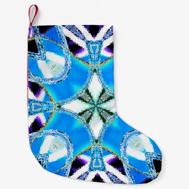 Colourful pattern, ceramic tiles and designabstrac small christmas stocking (Front)