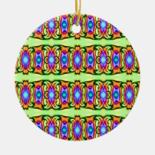 colourful pattern ceramic tree decoration