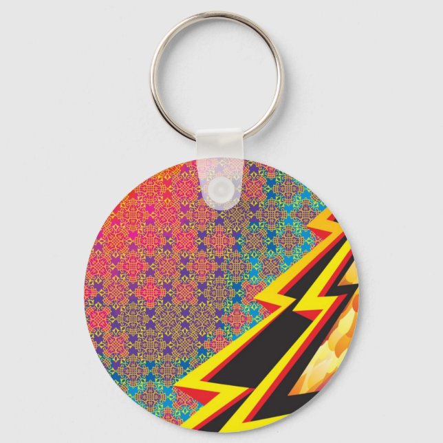 Colourful Pattern Creation "Flash Gordon" Key Ring (Front)