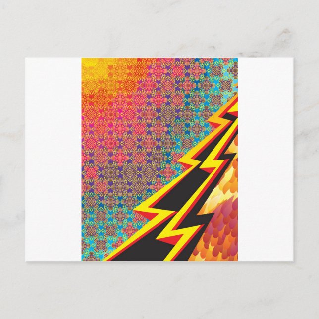 Colourful Pattern Creation "Flash Gordon" Postcard (Front)