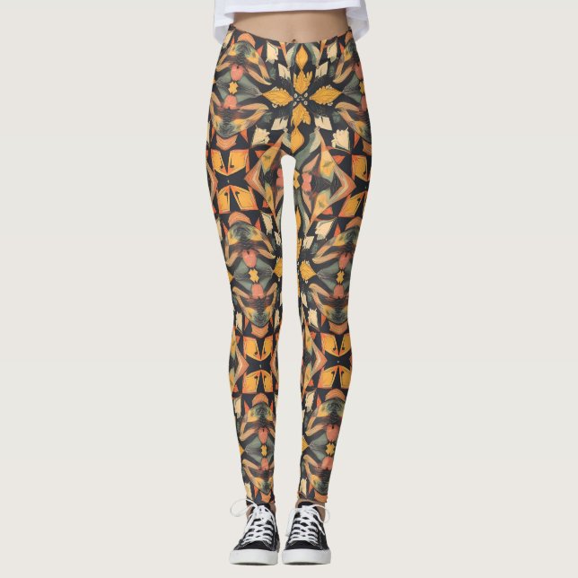Colourful pattern design leggings (Front)