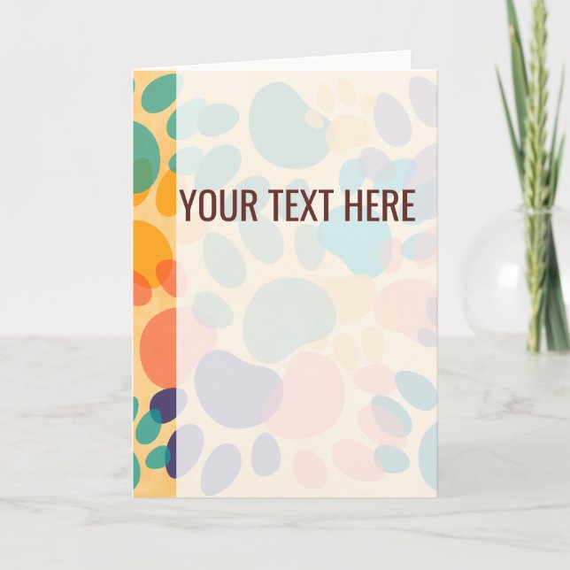 Colourful Pattern Dog Paw Prints Announcement (Front)