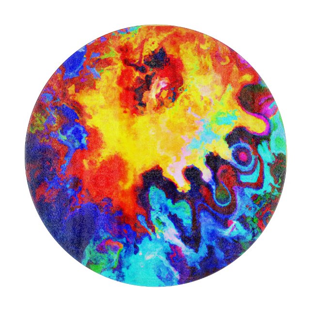 Colourful Pattern Explosion Cutting Board (Front)