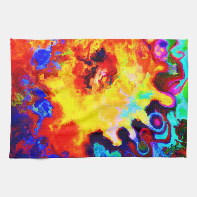 Colourful Pattern Explosion Tea Towel (Horizontal)