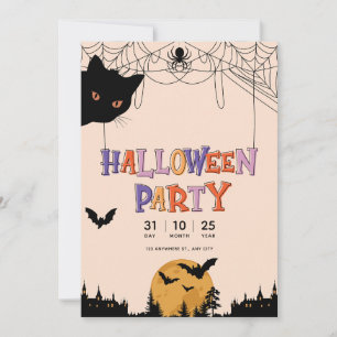 Colourful Pattern Happy Halloween Party Invitation