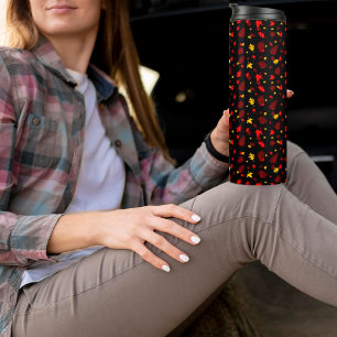 Colourful Pattern Leaf Thermal Tumbler