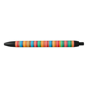 Colourful Pattern of Brightly Arranged Pencils Black Ink Pen