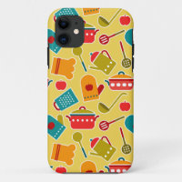 Colourful pattern of kitchen utensils