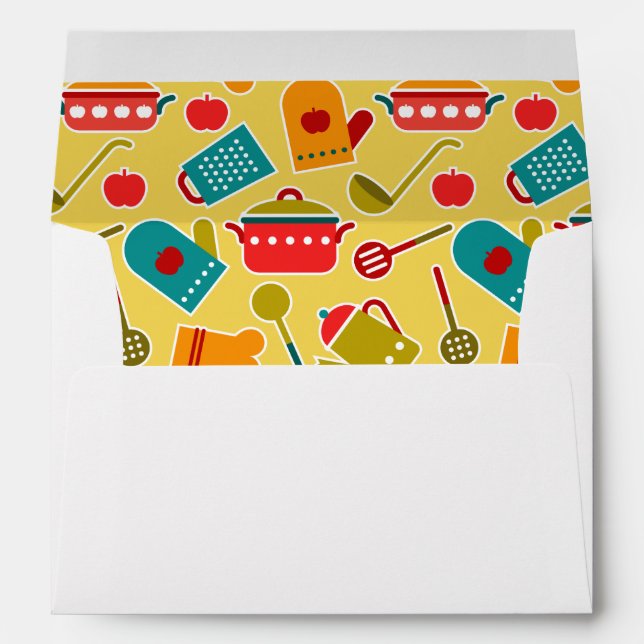 Colourful pattern of kitchen utensils envelope (Back (Bottom))