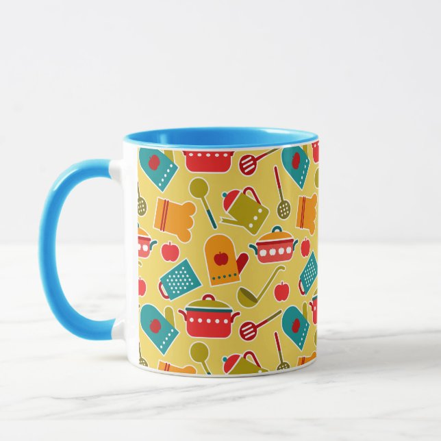 Colourful pattern of kitchen utensils mug (Left)