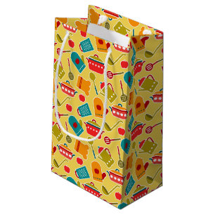 Colourful pattern of kitchen utensils small gift bag