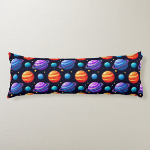 Colourful Pattern of Planets and Stars Body Cushion