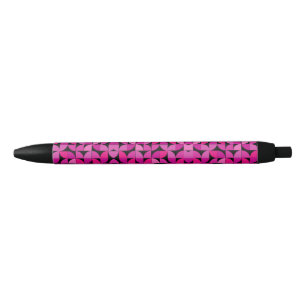 Colourful Pattern, Pink, Rose, Floral Pattern    Black Ink Pen