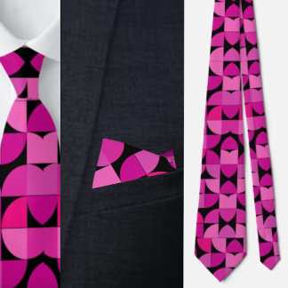 Colourful Pattern, Pink, Rose, Floral Pattern    Tie