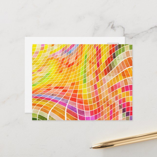 Colourful Pattern Postcard (Front/Back In Situ)