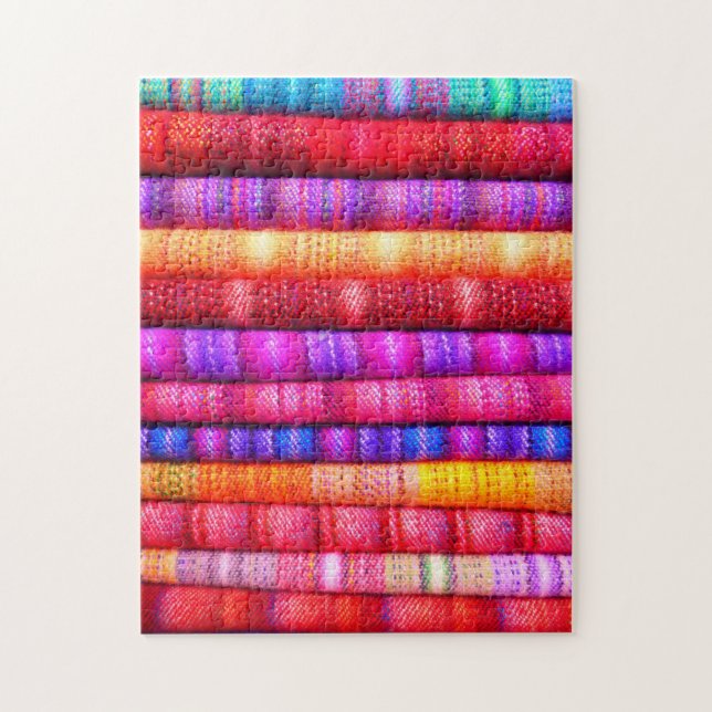 Colourful Pattern Puzzles Traditional Woven Textil (Vertical)