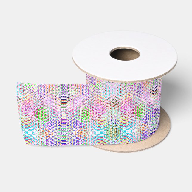 Colourful  pattern satin ribbon (Spool)
