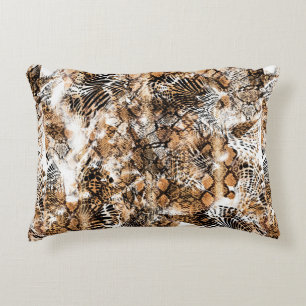 Colourful Pattern Study, Leopard, Zebra, Camouflag Decorative Cushion