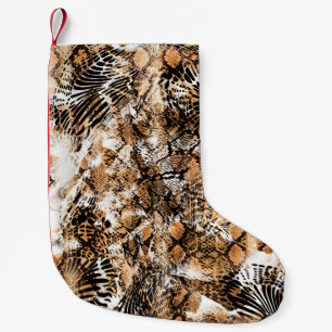 Colourful Pattern Study, Leopard, Zebra, Camouflag Small Christmas Stocking
