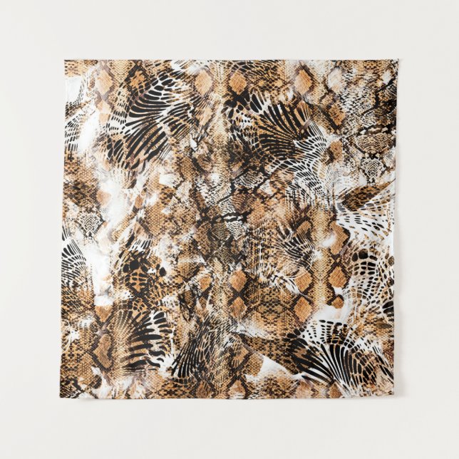 Colourful Pattern Study, Leopard, Zebra, Camouflag Tapestry (Front)