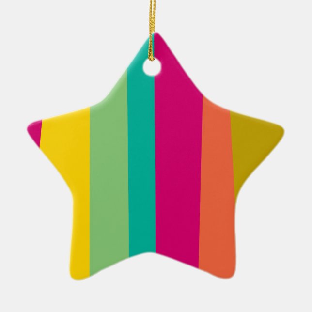 colourful patterned ceramic tree decoration (Front)