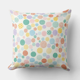 Colourful Patterned Circle Throw Pillow