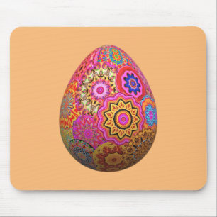 Colourful patterned Easter egg Mouse Mat
