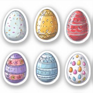 Colourful Patterned Easter Egg Set
