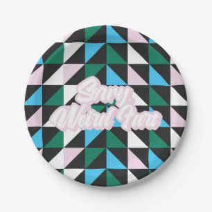 Colourful Patterned Sorry, Weird Fart Funny Paper Plate