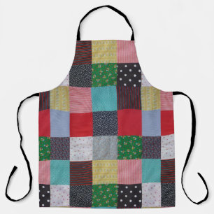 colourful patterned squares vintage patchwork apron