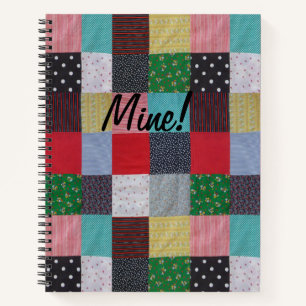 colourful patterned squares vintage patchwork notebook