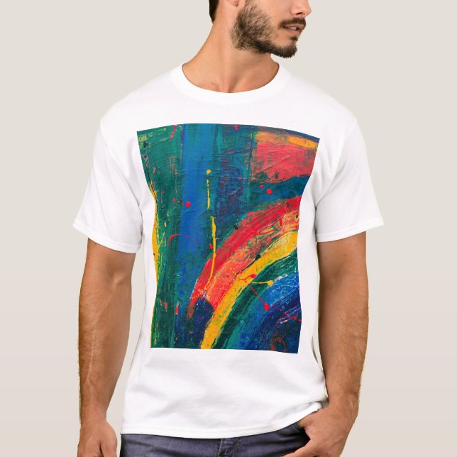 Colourful Patterned T-Shirt | Vibrant Artistic Des (Front)