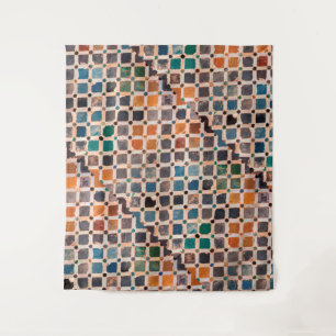 colourful patterned tiles tapestry