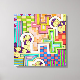 Colourful Patterns and Negative Space Canvas Print