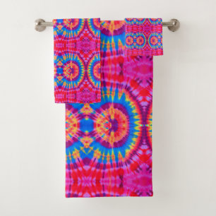 Colourful Patterns Tie-dye bohemian Bath Towel Set